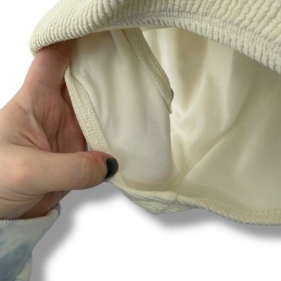 NEW Michael Kors Cream Swimsuit Size 14 Cut Out One Shoulder Ivory Off White - Picture 4 of 6